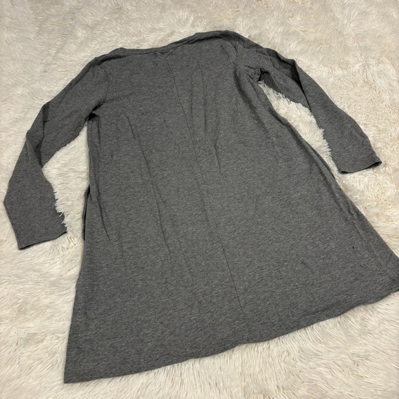 J. Jill Pure J. Jill Gray V Neck Pima Cotton Stretch Shirt Dress Pockets SP - Picture 8 of 12
